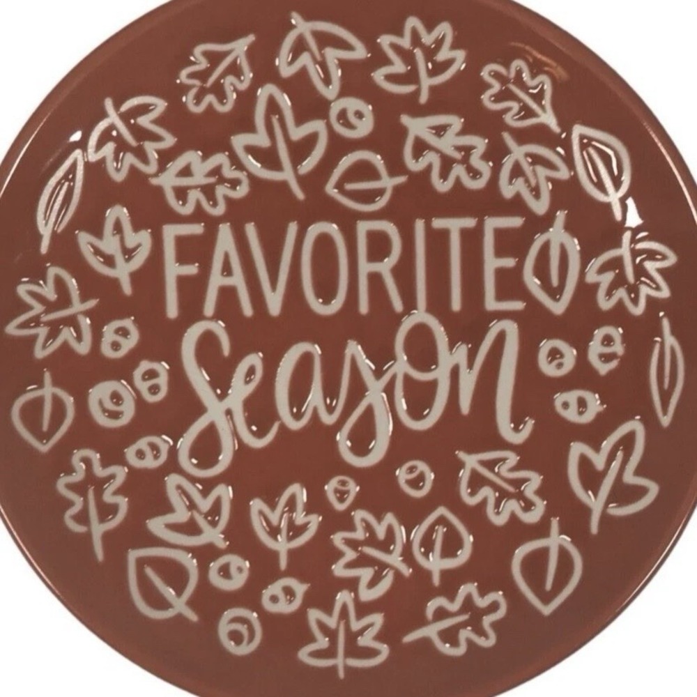 Holiday Home Favorite Season Fall Orange Stoneware Coasters Set of 4 Autumn New - Picture 4 of 5